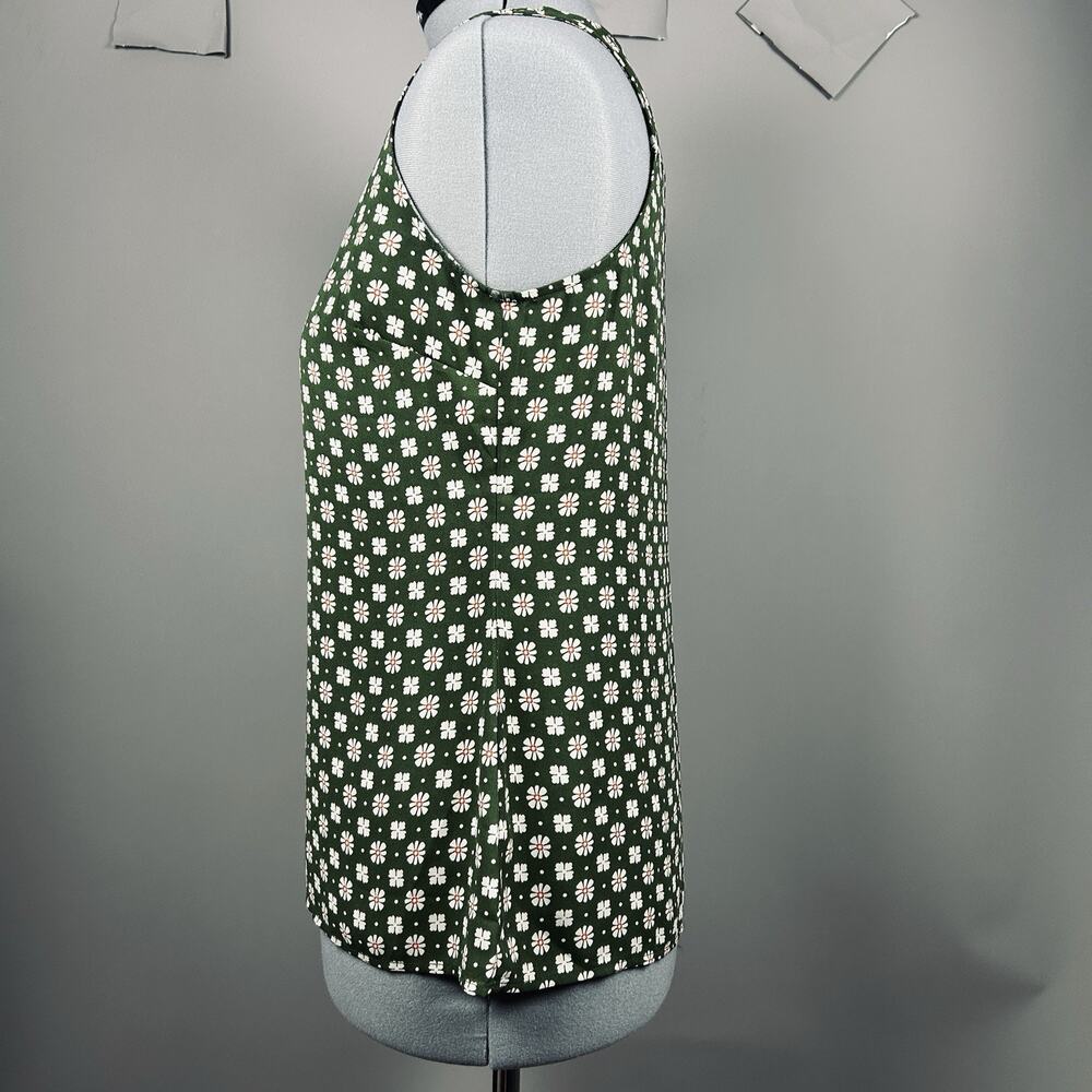 Cabi Green Floral Daisy Print Blouse Size M Sleeveless Boho Hippie Cottagecore - Picture 11 of 12
